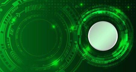 Data transfer and protection, internet communication on a green background. High computer technology design. Modern science vector presentation. Abstract circles, futuristic concept.