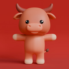 12 Chinese Zodiac Sign, Animals 3D Rendered, Year of the Ox