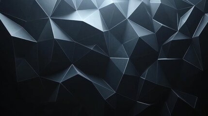 Obraz premium Abstract black geometric pattern with sharp edges and varying textures, creating a modern, sleek aesthetic.