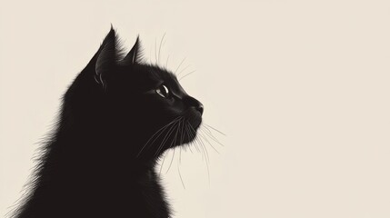 Playful black cats with big eyes peeking against a vibrant yellow backdrop, perfect for cat lovers.