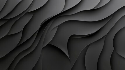 Obraz premium A textured wall of overlapping black rectangles, creating a modern and sleek abstract design.