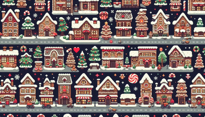 pattern with gingerbread cookies for christmas