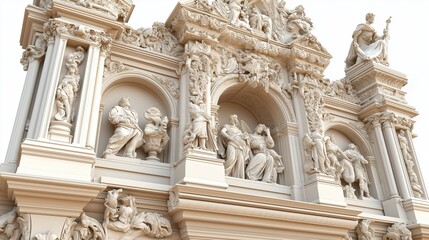 Fototapeta premium Detailed carvings of an ancient temple, capturing its history and art.