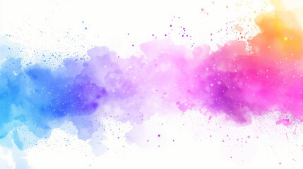 Abstract Background Colorful Aquarel Paint on White