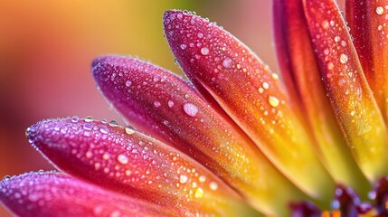 Fototapeta premium Close-Up of Dewy Floral Petals in Vibrant Colors