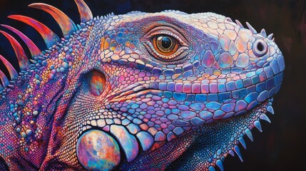 Fototapeta premium close-up eyes of iguana
