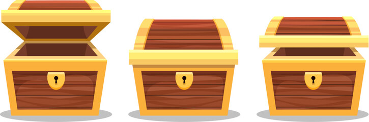 Open and close wooden chest