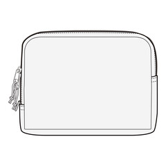 Simple Square Pouch with Zipper Technical Drawing
