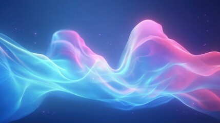 Obraz premium Abstract flowing fabric in pastel colors, featuring soft hues of blue and pink for a dreamy and ethereal effect.