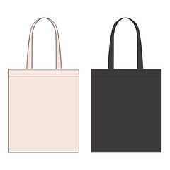 Basic Tote Bag Color Variations Technical Drawing
