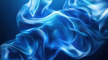 Obraz premium Abstract blue fluid shapes creating a dynamic and modern visual effect.