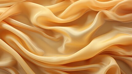 Obraz premium Abstract Draped Satin Fabric Texture, Soft Golden Hues, Luxurious Flowing Waves