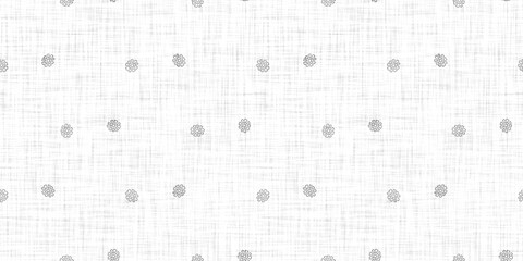 Seamless french taupe floral farmhouse linen printed fabric background. Light mottled grey cottage pattern. Shabby chic woven 2 tone cloth effect. Textile rustic organic ecru neutral all over print.