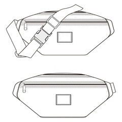 Multi View Fanny Pack Technical Design Template
