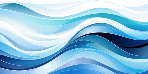 Obraz premium Abstract Blue and White Wave Pattern with Gradient Shading and Light Reflection