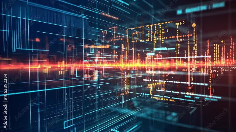 Poster a data innovation background showcasing innovative digital patterns, ai-driven technology, and the u