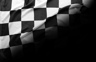 Checkered flag on black
