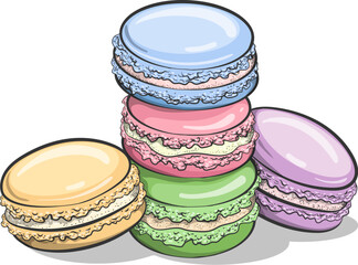 Stack of sweet macarons