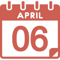 6 April Vector Icon Design