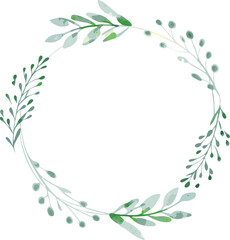 Watercolor Greenery Floral Wreath Design Element