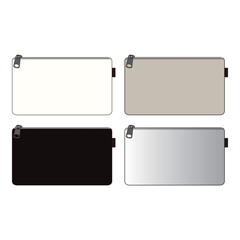 Simple ID Card Case Set in Different Colors Vector Design

