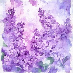 Romantic Lilac Blossoms: Hand-Painted Vintage Floral Pattern for Nature Lovers