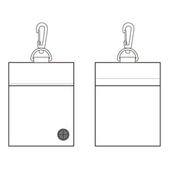 Simple ID Card Holder Technical Drawing Front and Back

