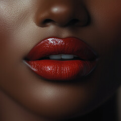 close up lips of woman