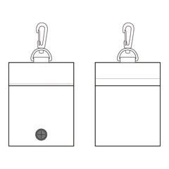 Simple ID Card Holder Technical Drawing with Top Button

