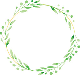 Watercolor Green Greenery Wreath Frame