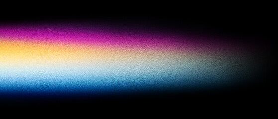 Vibrant abstract gradient light on noise black background with soft transitions