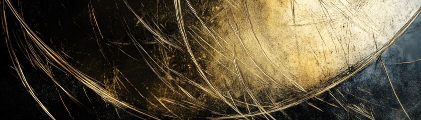 Obraz premium Abstract Black and Gold Textured Background with Veins and Lines