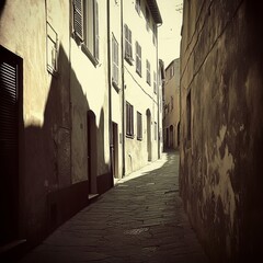 Obraz premium Retro Italian medieval street