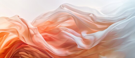 Obraz premium Delicate, swirling fabrics create an ethereal, fluid movement, with soft pink and white hues evoking a sense of lightness and grace in this artistic composition.