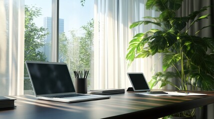 Fototapeta premium The Modern Workspace with Technology