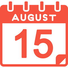 15 August Vector Icon Design