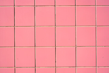 Pared de baldosa rosa exterior soleado