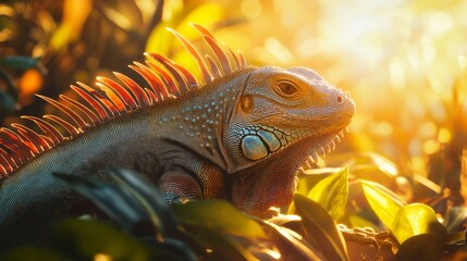 Fototapeta premium close-up colourful iguana
