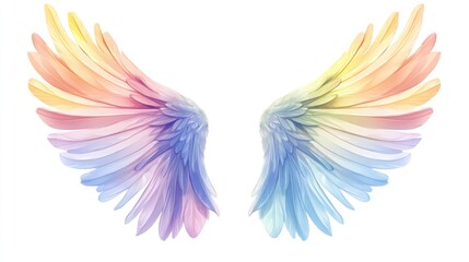 Obraz premium Colorful Angel Wings Illustration