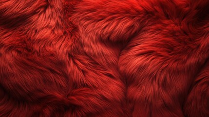 Detailed close-up of vibrant red fur texture showcasing its softness and depth under natural lighting mockup, mock up, template, empty, for text, place, copyspace, copy space
