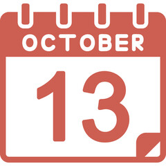 13 October Vector Icon Design