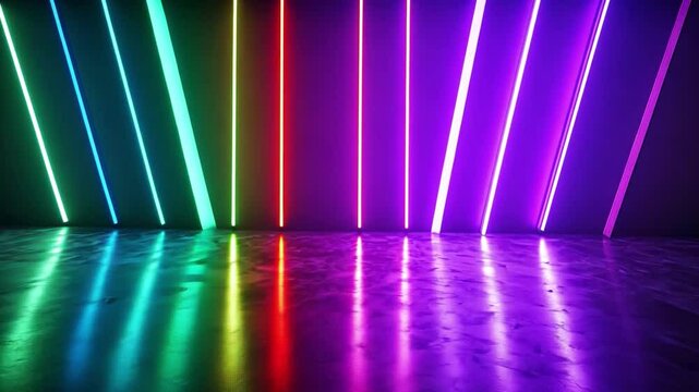 A bold light flare for neon-themed branding, with glowing neon colors like bright pinks, purples, and blues,