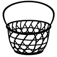 a black and white icon of a basket
