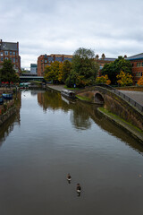 Old industrial canal in Nottingham, a city in central England’s Midlands region