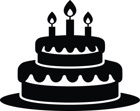 recommend clip art: Birthday cake silhouette vector, birthday cake icon 