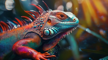 Fototapeta premium iguana on a branch