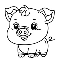 Obraz premium cute pig doodle line art 