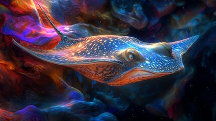 giant manta ray in the ocean