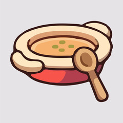 Soup illustration for a food game asset