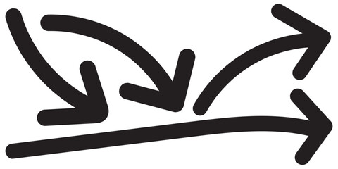 Long curvy hand drawn arrow vector